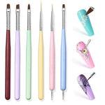 HASTHIP® Nail Art Brushes, 6PCS Nail Design Painting Brush Sets