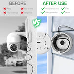 HASTHIP® Waterproof Bullet Security Camera Mount Bracket with Metal Enclosure, White ABS Junction Box, Hides Cables for Outdoor CCTV, Easy Install, Fits IP/POE Cams(3.94x1.89 In）