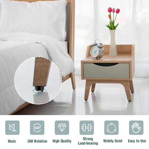 HASTHIP® 12PCS Self Adhesive Caster Wheels 360° Swivel Heavy Duty Furniture Moving Wheel 200Kg Load Capacity Castor for Table Storage Home Office