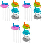 HASTHIP® 4 Pack Reusable Soda Can Lids with Silicone Straws BPA-Free Airtight Seal Spill-Proof Easy to Use Fits Standard 12oz 16oz Cans 3 PCS