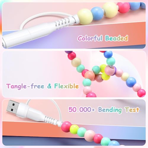 HASTHIP® Cable USB C 4 en 1 Multi Beaded 3.3FT 66W Cargador Rápido MFi Certificado Compatible con iPhone 16/15 Pro Max, iPad, Galaxy S25/S24, USB A Tipo C iOS