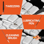 HASTHIP® 6PCS Keyboard Repair & Cleaning Tool Kit with Switch Puller, Keycap Remover, Lubrication Pen, Brush, Tweezers & 4-Jaw Gripper for Mechanical & Gaming Keyboards