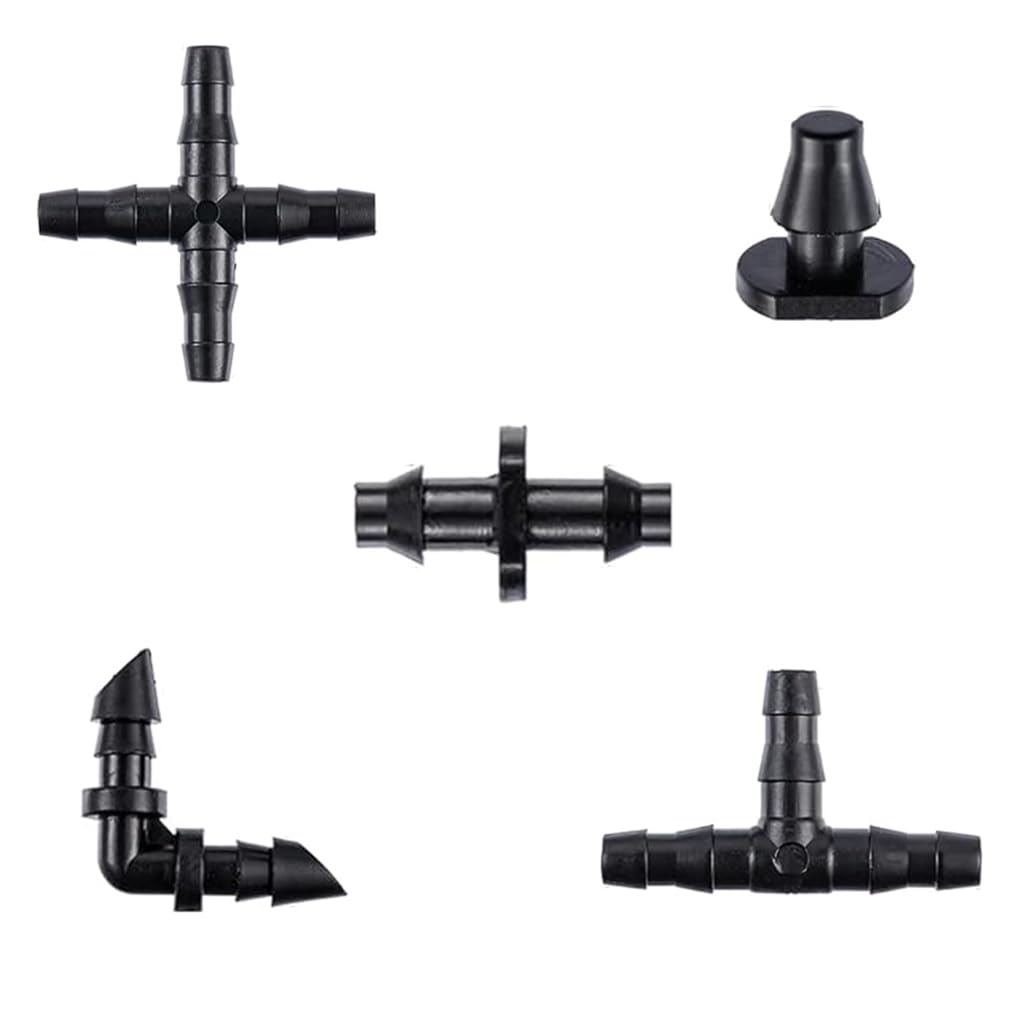 HASTHIP Plants Drip Irrigation Kit for Gardens and Lawns with 200 Piece 1/4 Inch Connectors
