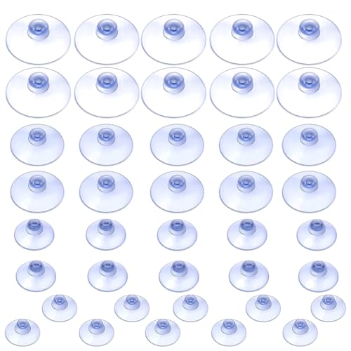 HASTHIP® 40pcs Suction Cups,Suction Cup Hooks,Sink Caddy Suction Cup, Sponge Holder Suction,Replacement Suction Cup Hooks for Shower Kitchen Christmas Decoration Window Glass-4size