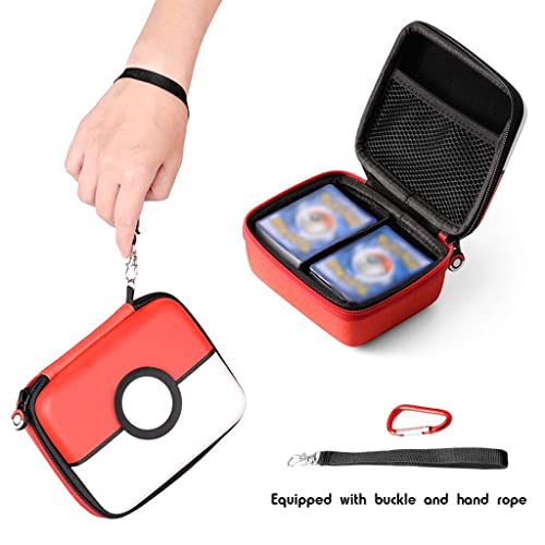HASTHIP® Poke-mon Binder, 200 Card Holder Album with Zipper, Trading Card Storage Book Organizer, Cartoon Prints Collectible Case, Game Cards Carrying Bag, Gifts for Kids Boys Girls, Red