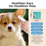 HASTHIP® 50 Pcs Pet Wet Wipes, Disposable Pet Cleaning Finger Cover Cot Wipes Dog Cat Ear Cleaning Cover Finger Wet Wipes, Non-Woven Ear Cleaning Wet Wipes Protecting Cat Dog Ear Health