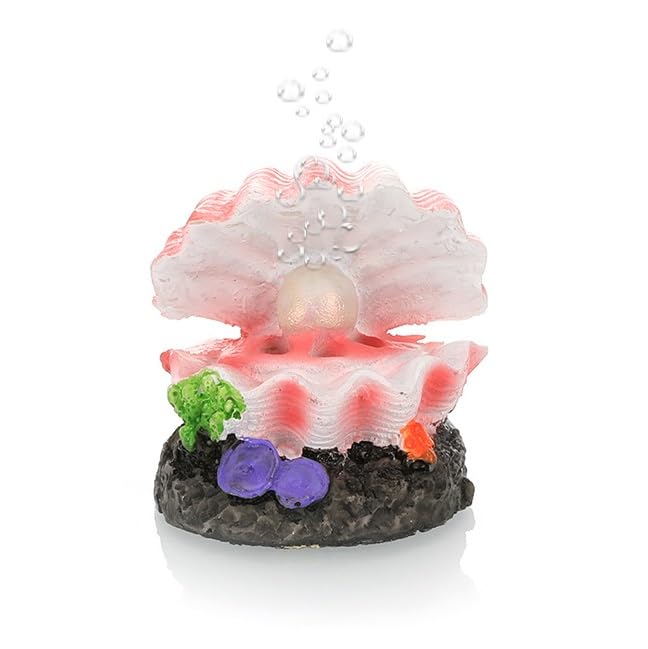 HASTHIP® Aquarium Pink Shell Air Bubbler, Decorative Aquarium Air Bubble Stone, Fish Tank Aerator Accessory, Underwater Ornament for Betta, Shrimp, Turtles, Breeding, Plant, DIY Aquatic Decor, Oxygen