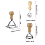 HASTHIP Ravioli Stamp Maker Cutter for Pasta and Cookies Set of 3 with Wooden Handle