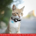 HASTHIP® Black Cat Collar, Cat Collar with Silicone Airtag