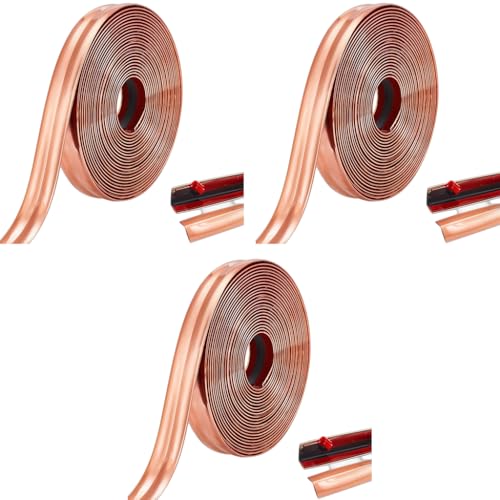 HASTHIP® 1 Roll Rose Gold Wall Molding Trim Apply in Table Edge Door Frame Baseboard Corner Guards Caulk Strip 9.84ft x 0.78in 3PCS