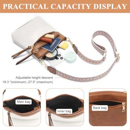 HASTHIP® Bolso bandolera para mujer, bolso bandolera mediano y ligero
