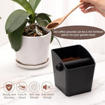 HASTHIP® Ground Coffee Knock Box,Reusable Espresso Coffee Grounds Bin with Cross Bar,Durable Plastic Grounds Container Barista Accessories for Machine Espresso Supplies for Home and Bar