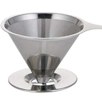 HASTHIP® Pour Over Coffee Dripper Stainless Steel Reusable Drip Cone Filter Paperless Metal Fine Mesh Strainer Brewer Maker 1-6 Cup with Non-Slip Stand Cleaning Brush 2 PCS