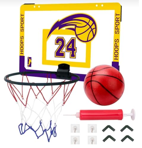 HASTHIP® 15.7*10.2inch Wall Basketball Hoop & Small Basket Ball Set for Kids Wall Hanging Indoor Foldable Basketball Hoop