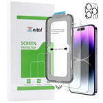HASTHIP® BrandName Privacy Tempered Glass Screen Protector for iPhone 14 Pro 6.1 Inch, 2 Pack + Lens Protector, 9H Hardness, Full Coverage, Anti-Fingerprint, HD Clear, Easy Installation, Scratch