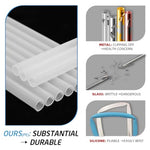 HASTHIP® 4 Pack Reusable Food PE Straw Set Replacement Straws for 40 oz Simple Modern Tumbler with Handle Cleaning Brush Cup Accessories Frosted White 2 PCS