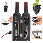 HASTHIP® Wine Accessories Kit Set of 5pcs Wine Supplies with Bottle-Shaped Gift Box Includes Wine Corkscrew, Wine Stopper, Wine Pourer, Foil Cutter, Wine Drip Ring, Metallic Marker Pen