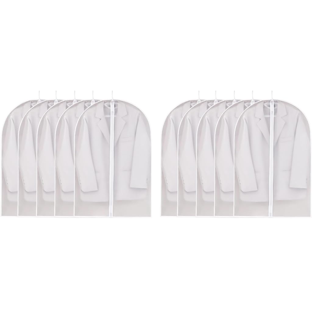 HASTHIP Garment Bags for Suits and Coats featuring Clear Zipper Cover Set 60x100cm 5pcs