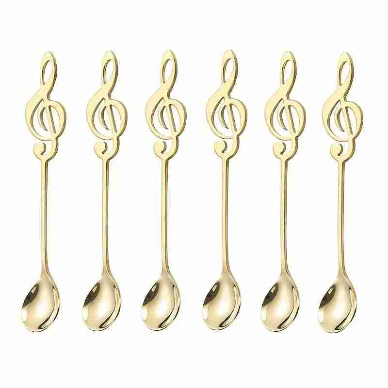 HASTHIP® 10-Piece Gold Mini Leaf Dessert Forks Set - 4.7" Elegant Stainless Steel Fruit, Appetizer, Cake & Salad Forks