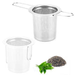 HASTHIP® 304 Stainless Steel Tea Infuser with Folding Handles,5 Inch Fine Mesh Filter for Loose Leaf Tea,Green Chamomile Fits Teapots Mugs and Cups Durable Reusable Strainer
