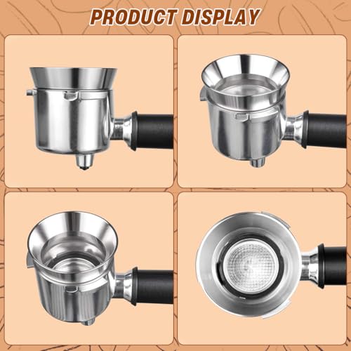 HASTHIP® 51mm Dosing Funnel with 12 Magnets, Aluminum Alloy Wide Mouth Coffee Powder Ring, No Spill Portafilter Ring Espresso Accessory, Compatible with Ground Coffee and Espresso Machines