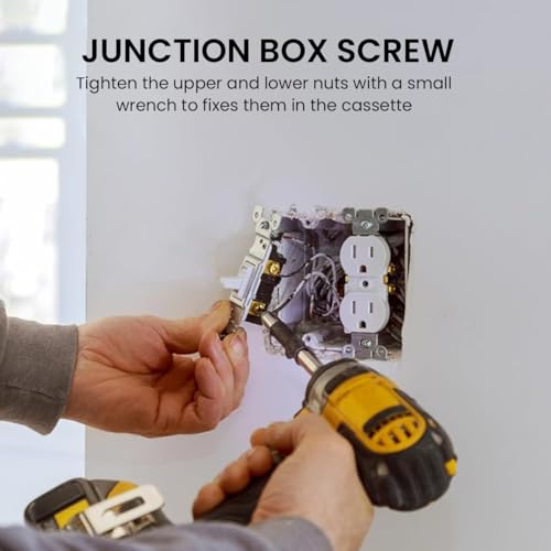 HASTHIP® 10Pcs Universal Socket Cassette Repair Device, 86-Wire Box Kit With Adjustable Switch Sockets (69-82mm), 10 Masonry Screws, Sturdy Wrench, For DIY & Wire Box Repairs