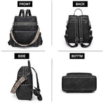 HASTHIP® [Brand Name] Women's Fashion PU Leather Backpack, Convertible Tote Shoulder Bag, Multi-Layer Casual Daypack, Travel Purse with Small Utility Handbag