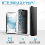HASTHIP® Privacy Screen Protector foriPhone 15 6.1 inches Tempered Glass Easiest 2-Step Installation Auto-Alignment HD Screen Protector Kit with 2 Pieces Screen Protectors and Accessories