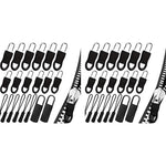 HASTHIP® 40PCS Zip Puller Zipper Pulls Replacement Kit, Universal Jacket Zipper Chain, Removable Zip Puller Tab for Bags, Purses, Luggage, Backpacks, Boots, Tents (3 Styles, 4 Sizes)