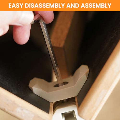 HASTHIP® 4Pcs Furniture Frame Joints, Removable Support Retainers, 90-Degree Nylon Furniture Connector Brackets, Quick-Release Brackets for Wooden Cabinet, Shelf, Box, Assembly Wooden Panels
