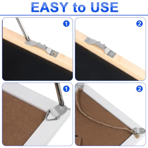 HASTHIP® 251Pcs Picture Frame Hanging Kit with Tool Box, Silver Metal Hangers, Saw-Tooth Strips & M4 Screws, Hardware Heavy Duty Picture Hangers for Artworks, Photos & Decorative Wall Panels