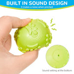 HASTHIP® Dog Ball Toys, 2.5 Inch Interactive Squeaky Fetch Game Balls with 3 Colors & Cute Paws Design, TPR Chew-Resistant Pet Safe Toys for Small Dogs Cats Throw and Catch (3 Pack)