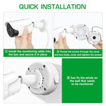 HASTHIP® Waterproof Bullet Security Camera Mount Bracket with Metal Enclosure, White ABS Junction Box, Hides Cables for Outdoor CCTV, Easy Install, Fits IP/POE Cams(3.94x1.89 In）