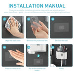 HASTHIP® Wall Mounted Toothbrush Holder with Toothpaste Dispenser and Cup, 3 in 1 Self-Adhesive Bathroom Organizer for Electric Toothbrushes and Accessories