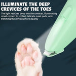 HASTHIP® Dog Paws Hair Trimmer, Low Noise Cat Foot Hair Trimmer with Cleaning Brush & Lubricating Oil, Pet Grooming Tool with LED & UV Light for Hair Around Paws, Buttocks, Wounds - USB Charging