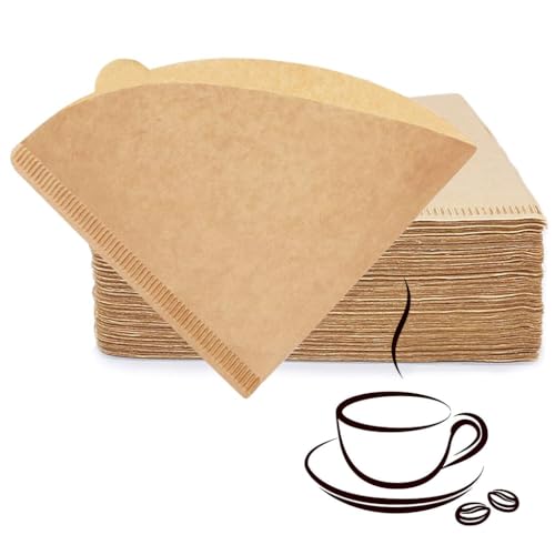 HASTHIP® 100 Count V60 Coffee Filter Paper,Natural Unbleached Cone Filters for Pour Over and Drip Coffee Maker,Disposable Filters Fits 2-4 Cup Dripper