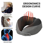 HASTHIP® Travel Neck Pillow,Memory Foam U-Shape Cushion,Adjustable Ergonomic Support for Head and Neck Foldable Airplane Pillow for Sleeping Portable Office Nap