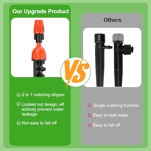 HASTHIP® 2 in 1 Drip Irrigation Emitters and Atomizing Nozzle for 1/4" Drip Irrigation Tubing