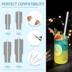 HASTHIP® 4 Pack Reusable Food PE Straw Set Replacement Straws for 40 oz Simple Modern Tumbler with Handle Cleaning Brush Cup Accessories Frosted White 2 PCS