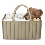 HASTHIP® BabyCaddy Baby Diaper Caddy Organizer, Portable Nursery Storage Basket with 3 Compartments, Soft Felt Handbag, Large Capacity Diaper Bag for Baby Essentials, Travel & Home Nursery Organizer,