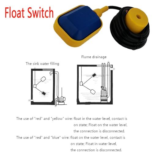 HASTHIP® 2M Cable Float Switch Water Level Controller,Automatic Pump Control,16A 250V IP65 Waterproof Sensor for Water Tanks Well Sump Aquariums Compatible with Pump Systems