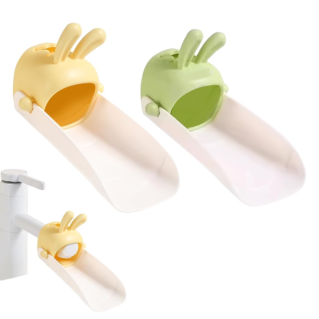 HASTHIP Faucet Water Guide Panels for Kitchen and Bathroom Sinks with Bunny Ear Design | 2Pcs Soft Rubber Grip and Sturdy PP Deflector