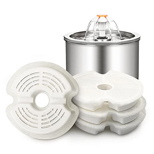 HASTHIP® Filtros para Fuente de Gatos 4 Unidades, Repuestos Compatibles con Fuente Qpet, Sistema Triple Filtración con Carbón Activado y Resina, Agua Limpia para Mascotas Perros y Gatos