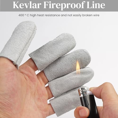 HASTHIP® 10Pcs Convertible Finger Cots,Thicken Synthetic Flocking Finger Sleeves,Reusable Guards for Carving Engraving Art Crafting Woodworking Fingertip Protectors One Size