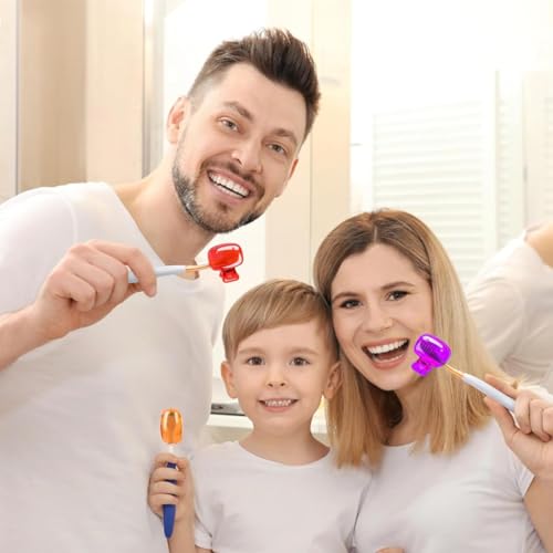 HASTHIP® 4 Pack Toothbrush Head Cover Caps – Travel Toothbrush Protector,Universal Hygiene Dustproof Clip for Manual & Electric,Protective Case for Home Camping Kids