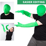 HASTHIP® Green Screen Photography Props Green Headcover and Long Sleeve Gloves Chroma Key Special Effects Background Chroma Keying Green Gloves and Head Cover for Digital Image and Video Editing