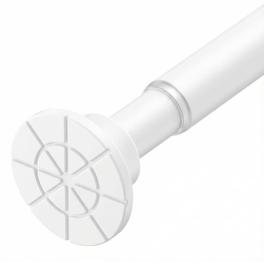 HASTHIP® Shower Curtain Rod, Spring Tension Shower Curtain Rod, Adjustable 35.4"-62.9" Expandable Bathroom Rod, No Drill Metal Pressure Mount for Shower, Closet & Doorway