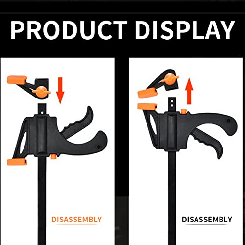 HASTHIP® 12PCS Quick Grip Clamp for Woodworking with Heavy Duty Bar Clamps Two-Way Fixed F Clips for Glass Welding Works and DIY Projects Release