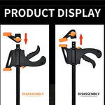 HASTHIP® 12PCS Quick Grip Clamp for Woodworking with Heavy Duty Bar Clamps Two-Way Fixed F Clips for Glass Welding Works and DIY Projects Release