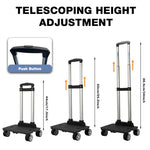 HASTHIP® Folding Utility Trolley Luggage Trolley with Retractable Pull Handle 4-Caster Mobile Aluminum Alloy Trolley Shopping Trolley Multifunctional Dolly Hand Truck